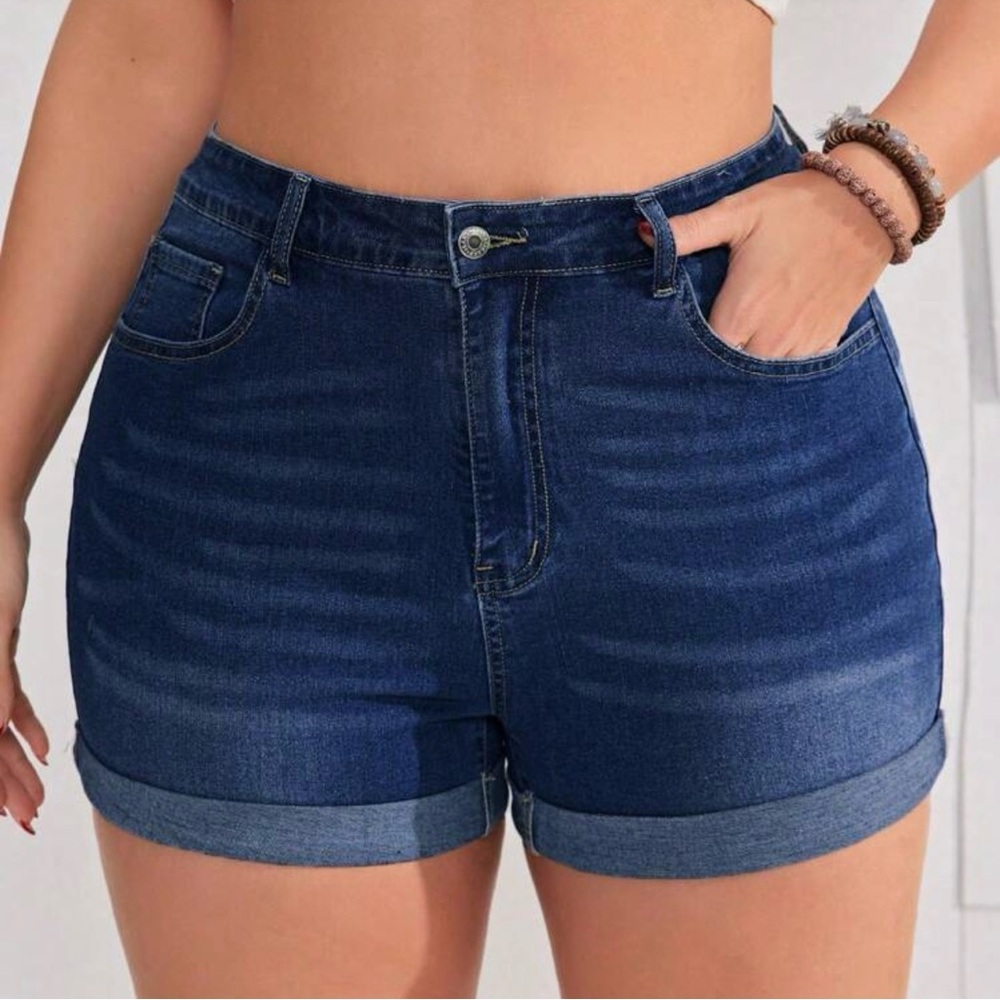 Shein Rolled Hem Denim Shorts